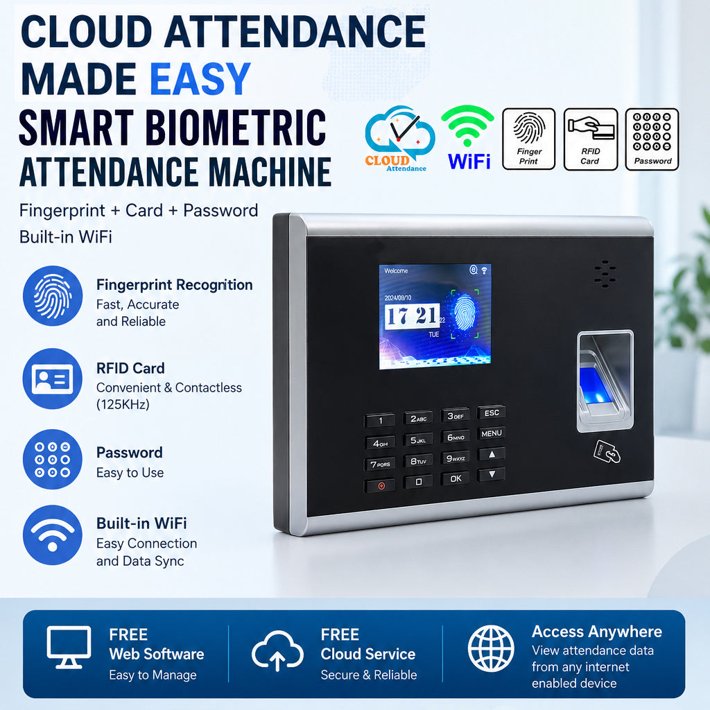 Online Free Cloud Based WiFi Fingerprint Time and Attendance System Employee Workforce Time Clock Management Solution