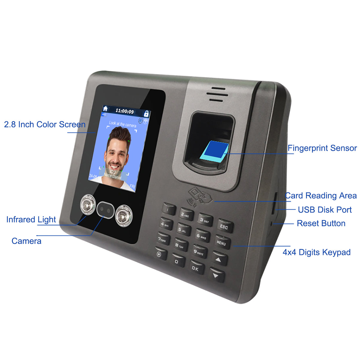 Free Cloud Web Based WiFi Facial Face Time Attendance System Employee Workforce Fingerprint Time Clock Management Solution